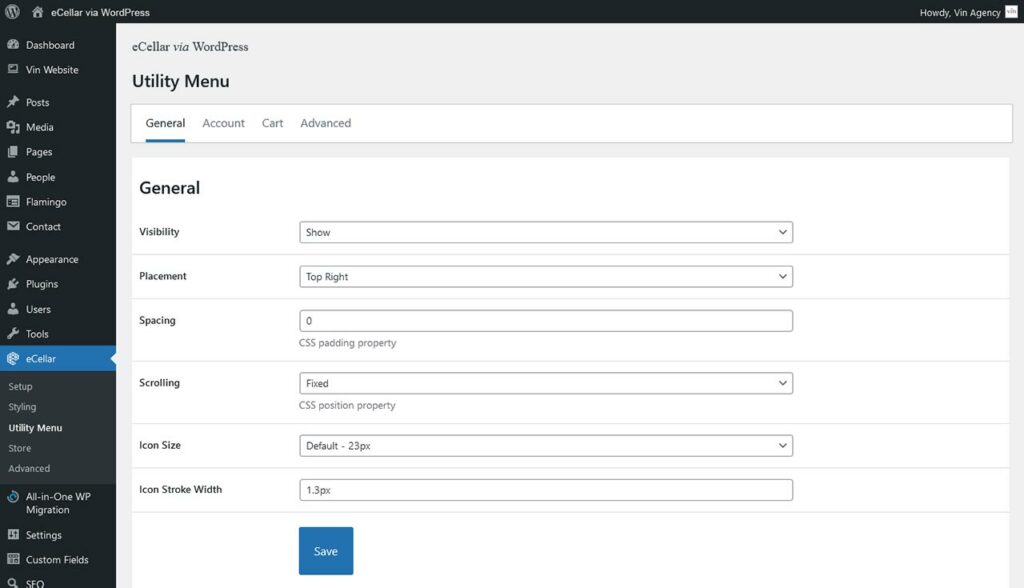 Utility Menu General